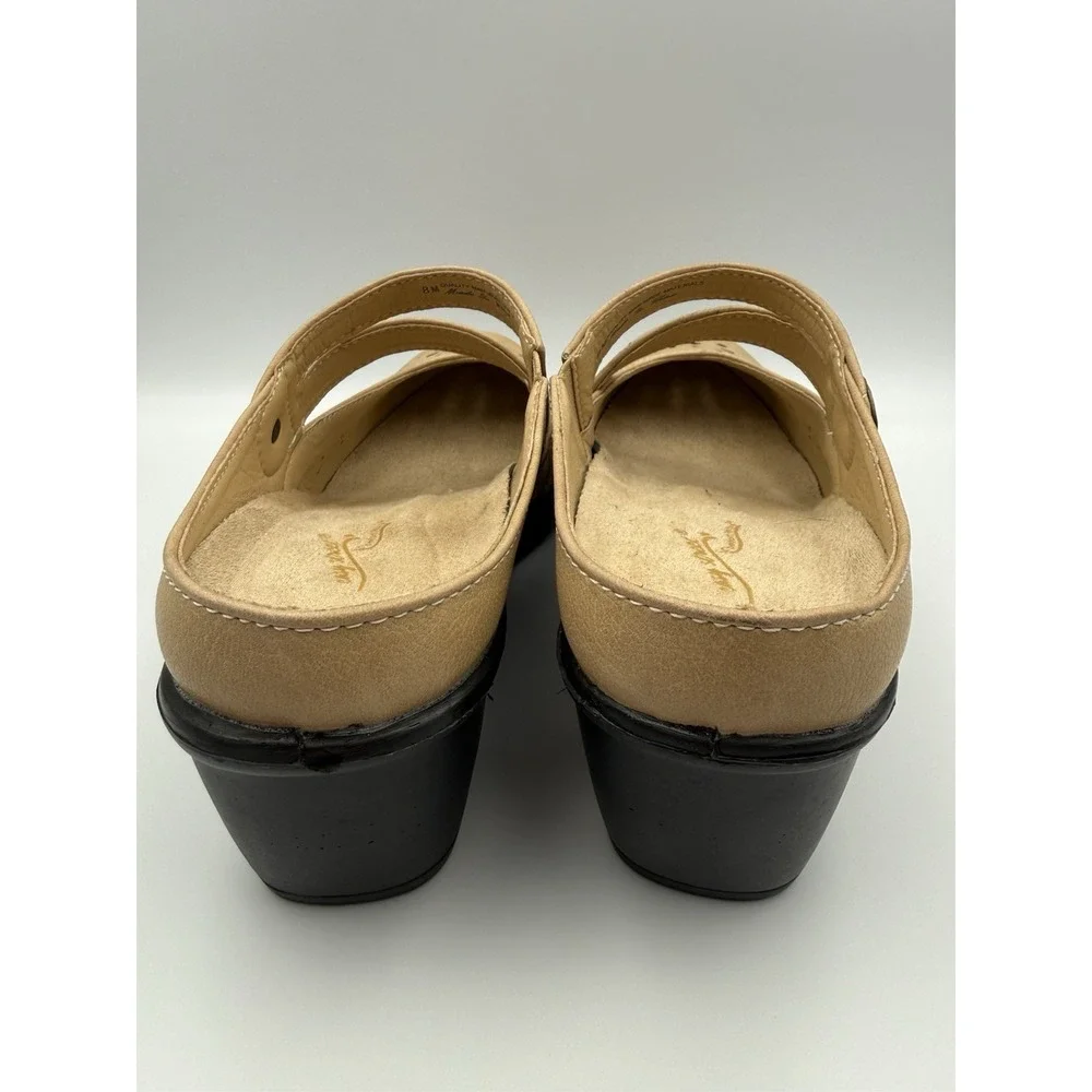 Easy‎ Street Comfort Wave Sandals Womens 8M Tan Slip On Comfort NWOT